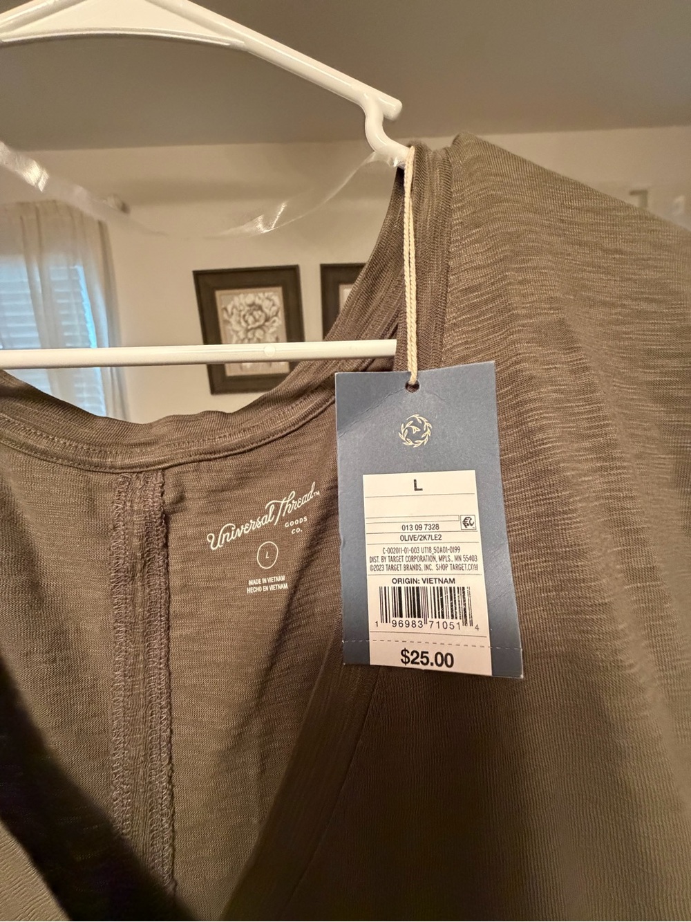 Universal Thread Olive V-Neck short sleeve casual maxi dress - Picture 3 of 4